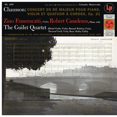 Chausson Concerto For Violin Piano And String Quartet Op 21 Songs