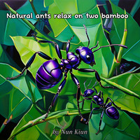 Natural Ants Relax on Two Bamboo